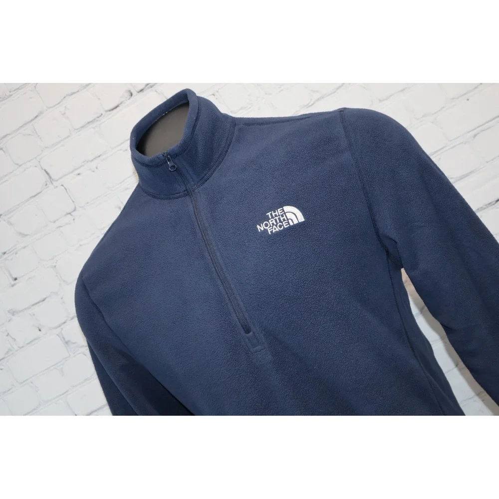 The North Face Pullover Shirt Mens Medium Navy Blue 1/4 Zip Fleece Performance